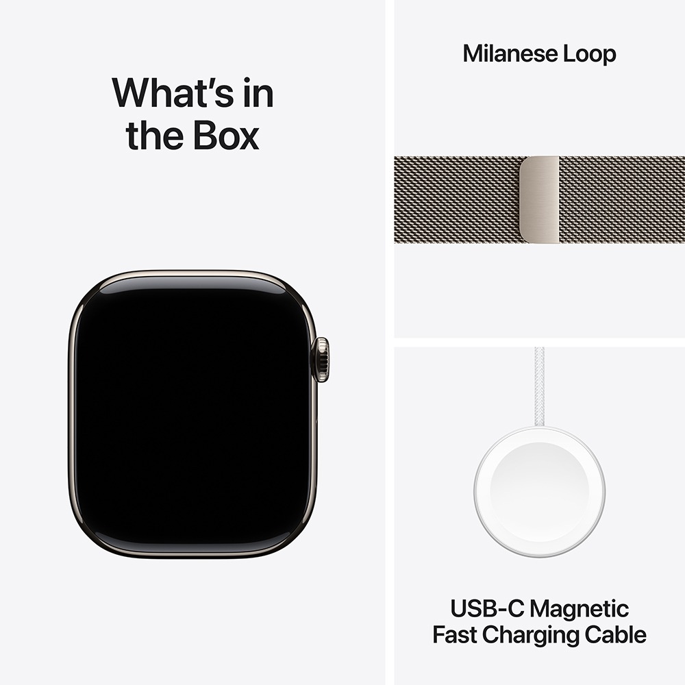 Смарт-часы APPLE Watch Series 10 GPS+Cellular 46mm Nat Tit Case Nat Milan Loop M/L (MWYC3QH/A) Совместимость iOS (Apple)