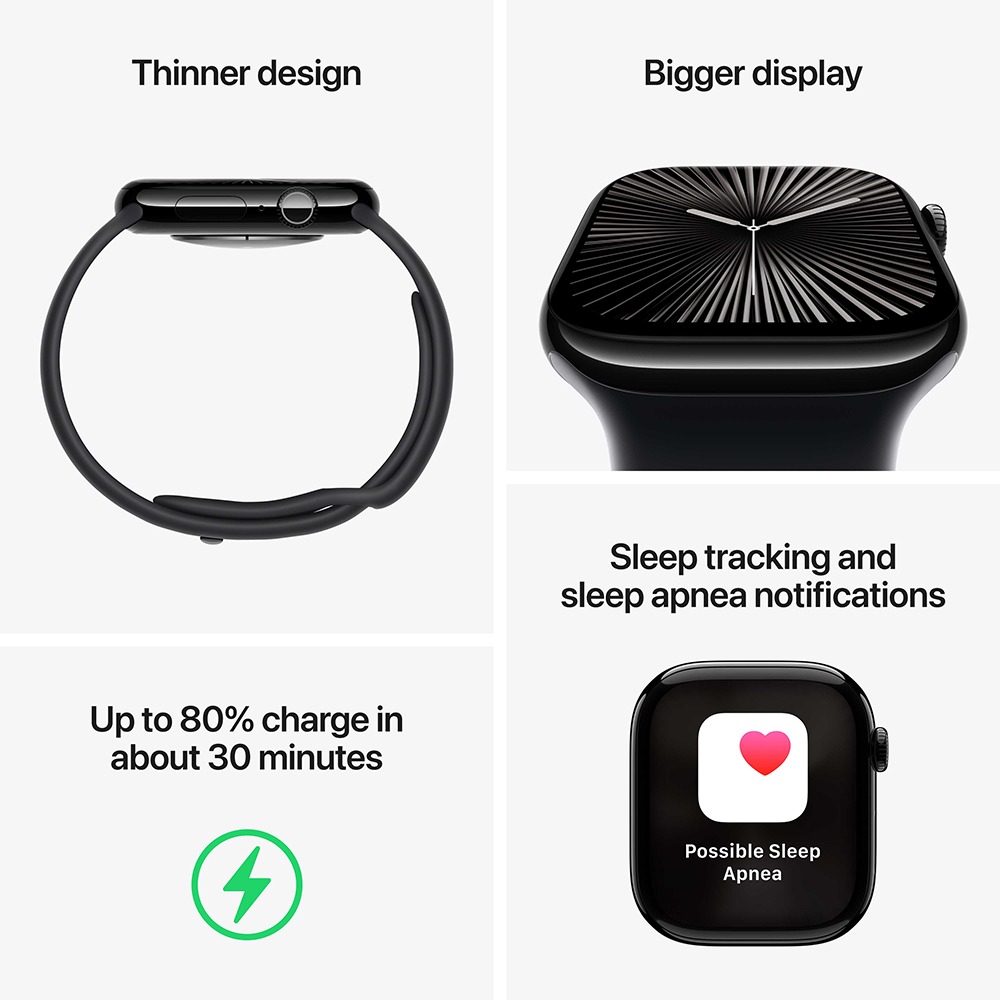 Смарт-часы APPLE Watch Series 10 GPS+Cellular 46mm Nat Tit Case Nat Milan Loop M/L (MWYC3QH/A) Операционная система Watch OS