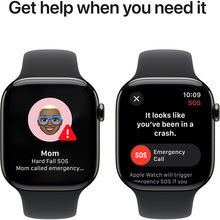 Смарт-часы APPLE Watch Series 10 GPS+Cellular 46mm Slate Tit Case Black Sport Band S/M (MWYD3QH/A)