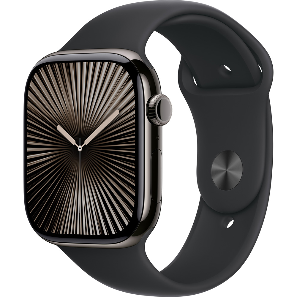 Смарт-часы APPLE Watch Series 10 GPS+Cellular 46mm Slate Tit Case Black Sport Band S/M (MWYD3QH/A) Функциональность для взрослых