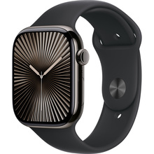 Смарт-часы APPLE Watch Series 10 GPS+Cellular 46mm Slate Tit Case Black Sport Band S/M (MWYD3QH/A)