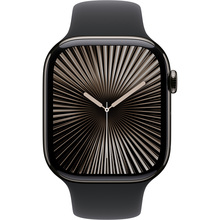 Смарт-часы APPLE Watch Series 10 GPS+Cellular 46mm Slate Tit Case Black Sport Band M/L (MWYE3QH/A)
