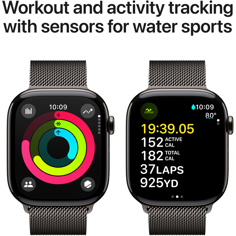 Смарт-часы APPLE Watch Series 10 GPS+Cellular 46mm Slate Tit Case Slate Milan Loop M/L Операционная система Watch OS