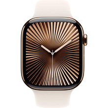 Смарт-часы APPLE Watch Series 10 GPS+Cellular 46mm Gold Tit Case Starl Sport Band S/M (MWYX3QH/A)