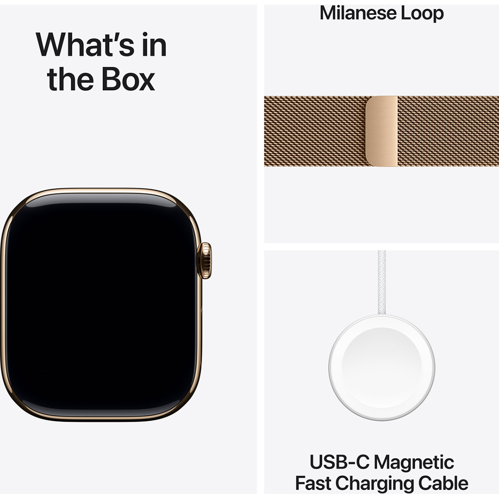 Заказать Смарт-часы APPLE Watch Series 10 GPS+Cellular 46mm Gold Tit Case Gold Milan Loop M/L (MX003QH/A)