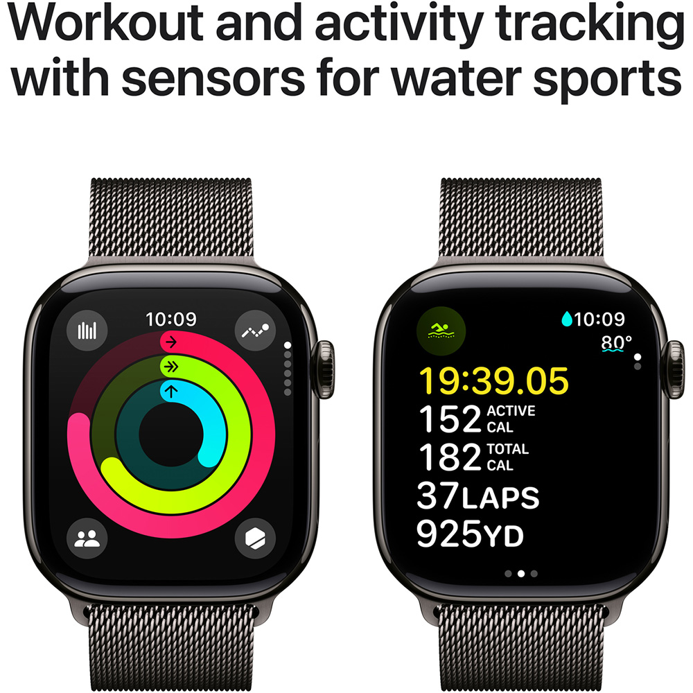 Смарт-часы APPLE Watch Series 10 GPS+Cellular 42mm Slate Tit Case Slate Milan Loop (MX053QH/A) Операционная система Watch OS