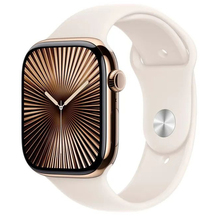 эпл вотч Смарт-часы APPLE Watch Series 10 GPS+Cellular 42mm Gold Tit Case Starl Sport Band S/M (MX063QH/A)