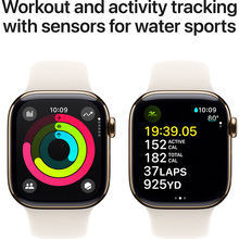Смарт-часы APPLE Watch Series 10 GPS+Cellular 42mm Gold Tit Case Starl Sport Band S/M (MX063QH/A)