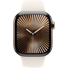 Смарт-часы APPLE Watch Series 10 GPS+Cellular 42mm Gold Tit Case Starl Sport Band S/M (MX063QH/A)