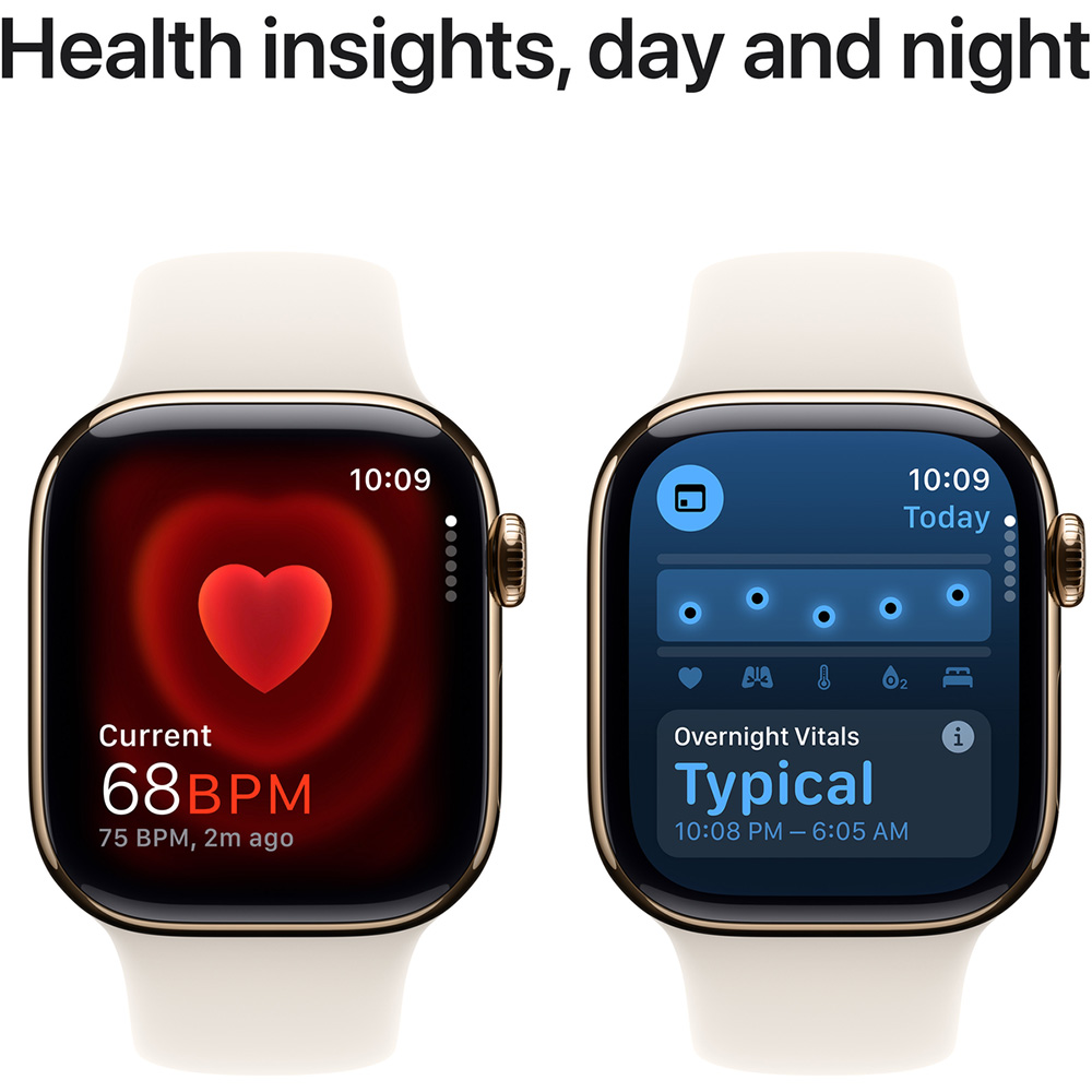 Смарт-часы APPLE Watch Series 10 GPS+Cellular 42mm Gold Tit Case Starl Sport Band S/M (MX063QH/A) Совместимость iOS (Apple)