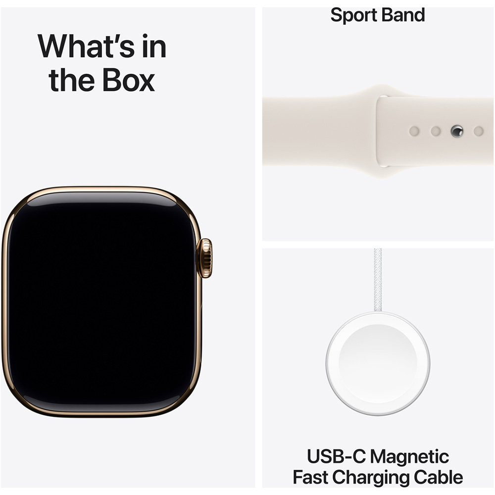 Заказать Смарт-часы APPLE Watch Series 10 GPS+Cellular 42mm Gold Tit Case Starl Sport Band M/L (MX073QH/A)