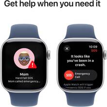 Смарт-часы APPLE Watch S10 GPS+Cellular 42mm Silver Alum Case Denim Sp/b - S/M (MWX33QH/A)
