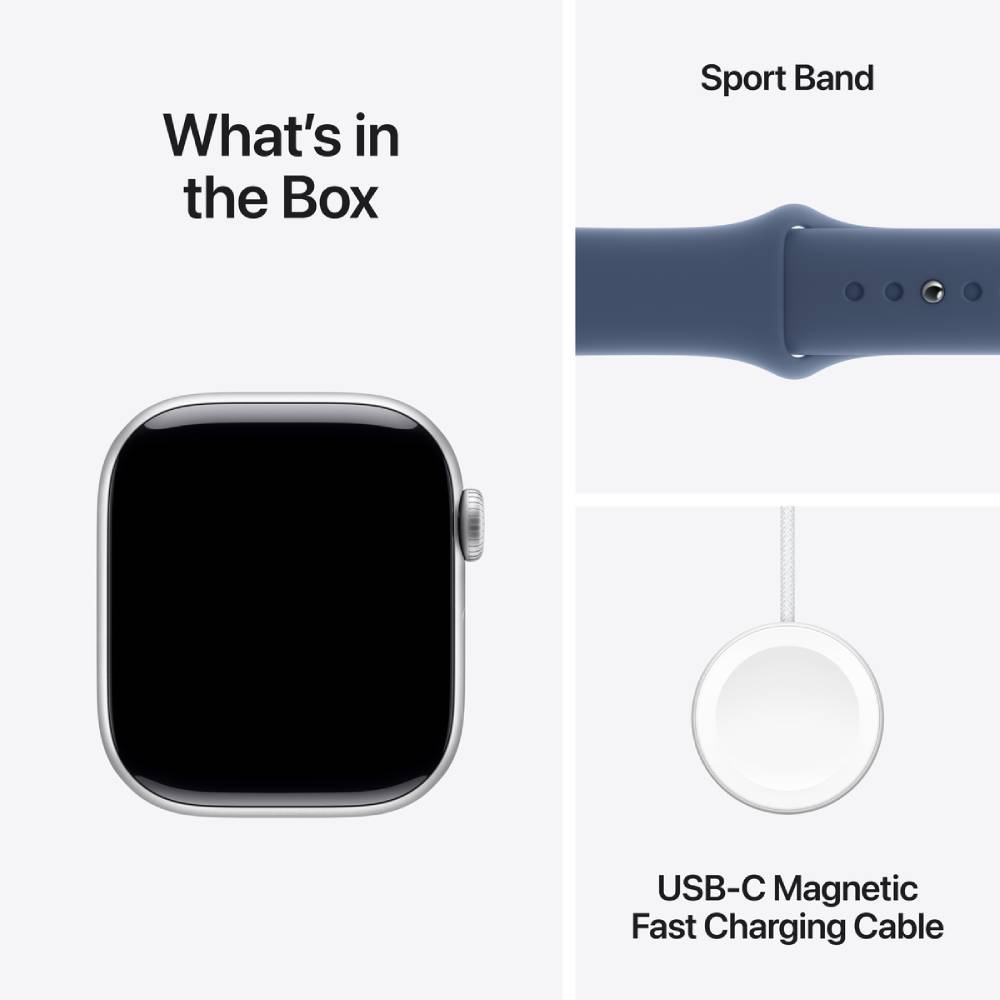 Фото Смарт-часы APPLE Watch S10 GPS+Cellular 42mm Silver Alum Case Denim Sp/b - S/M (MWX33QH/A)