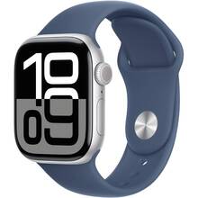 Смарт-часы APPLE Watch S10 GPS+Cellular 42mm Silver Alum Case Denim Sp/b - S/M (MWX33QH/A)
