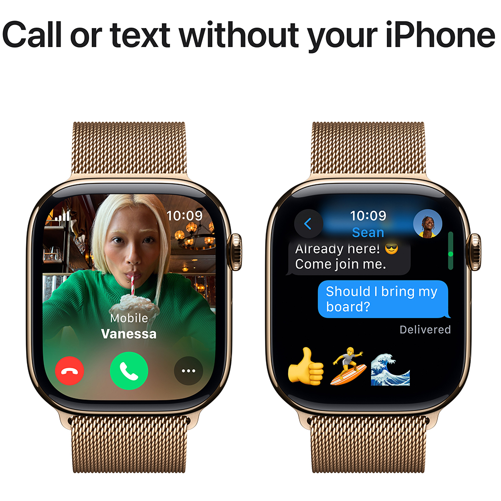 Заказать Смарт-часы APPLE Watch S10 GPS+ Cellular 42mm Gold Tit Case Gold Milan Loop (MX083QH/A)