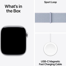 Смарт-часы Apple Watch S10 GPS+Cellular 46mm Silver Aluminum Sport Loop Blue Cloud (MWY23QH/A)