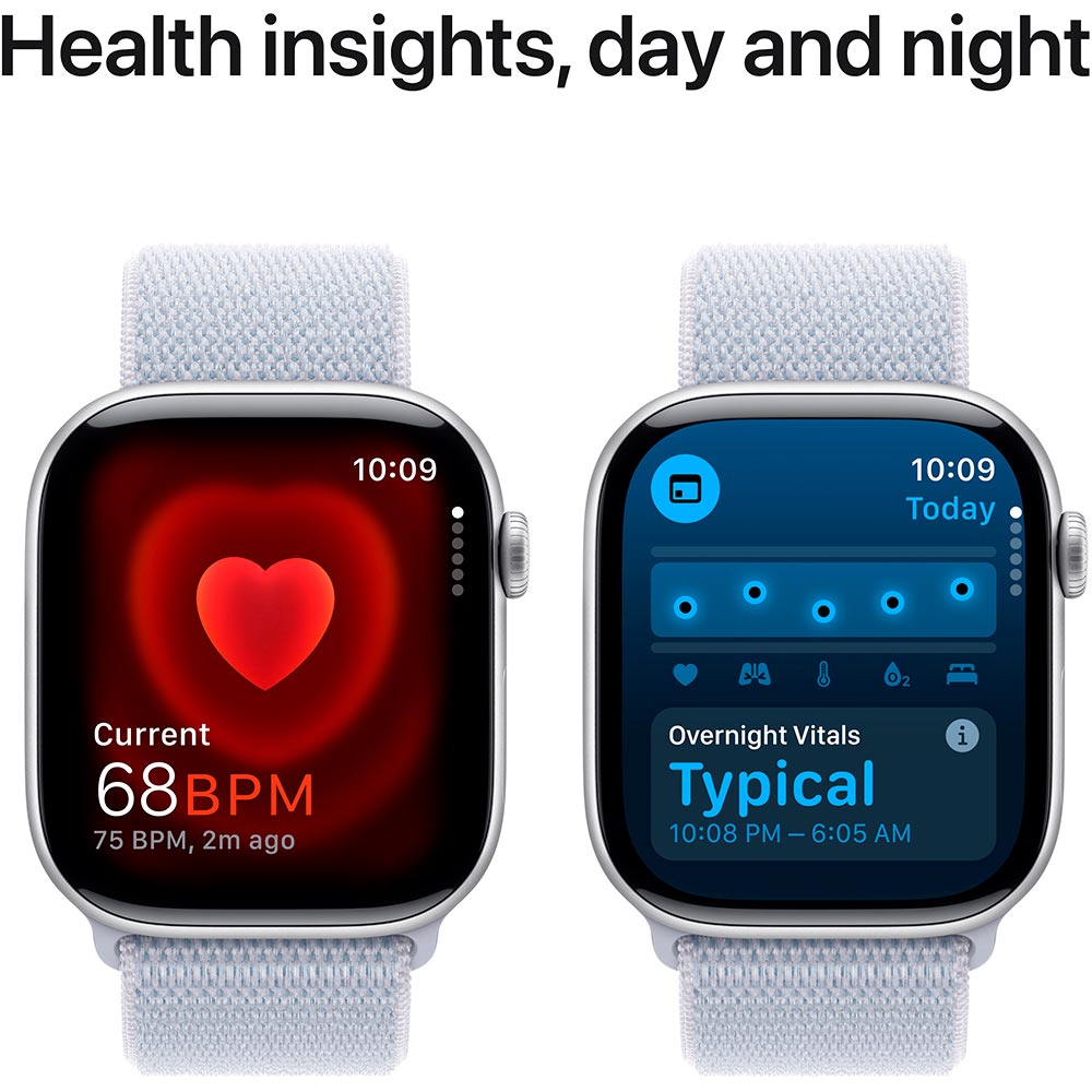 Смарт-часы Apple Watch S10 GPS+Cellular 46mm Silver Aluminum Sport Loop Blue Cloud (MWY23QH/A) Вид деятельности плавание