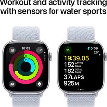 Смарт-часы Apple Watch S10 GPS+Cellular 46mm Silver Aluminum Sport Loop Blue Cloud (MWY23QH/A)