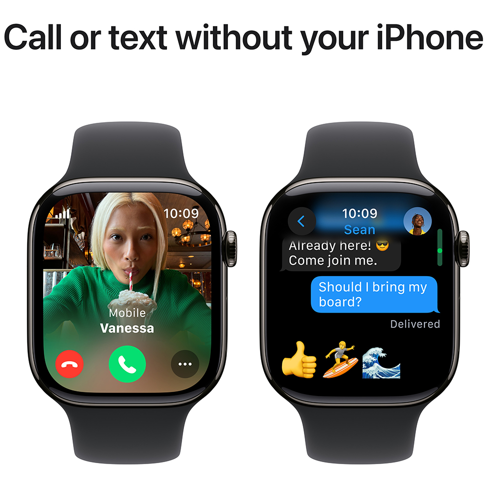 Заказать Смарт-часы APPLE Watch S10 GPS+ Cellular 42mm Slate Tit Case Black Sp/b - S/M (MWXG3QH/A)