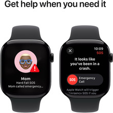 Смарт-часы APPLE Watch S10 GPS+Cellular 46mm Jet Black Aluminum Sport Band Black S/M (MWY33QH/A)