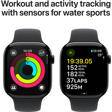 Смарт-часы APPLE Watch S10 GPS+Cellular 46mm Jet Black Aluminum Sport Band Black S/M (MWY33QH/A)