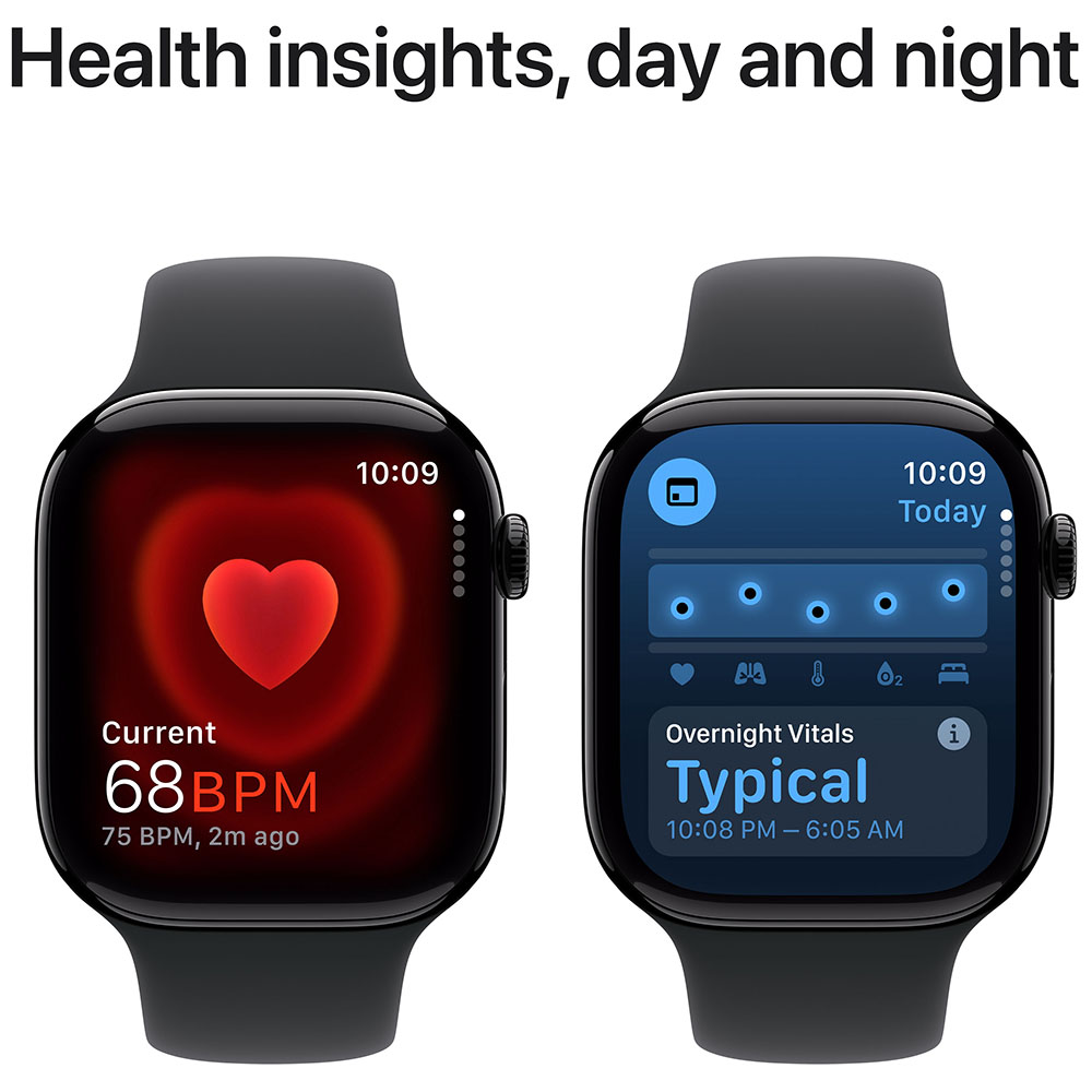 Зовнішній вигляд Смарт-годинник APPLE Watch S10 GPS+Cellular 46mm Jet Black Aluminum Sport Band Black M/L (MWY43QH/A)