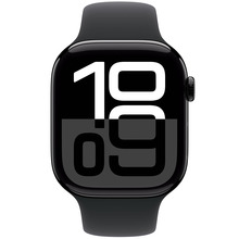 Смарт-годинник APPLE Watch S10 GPS+Cellular 46mm Jet Black Aluminum Sport Band Black M/L (MWY43QH/A)