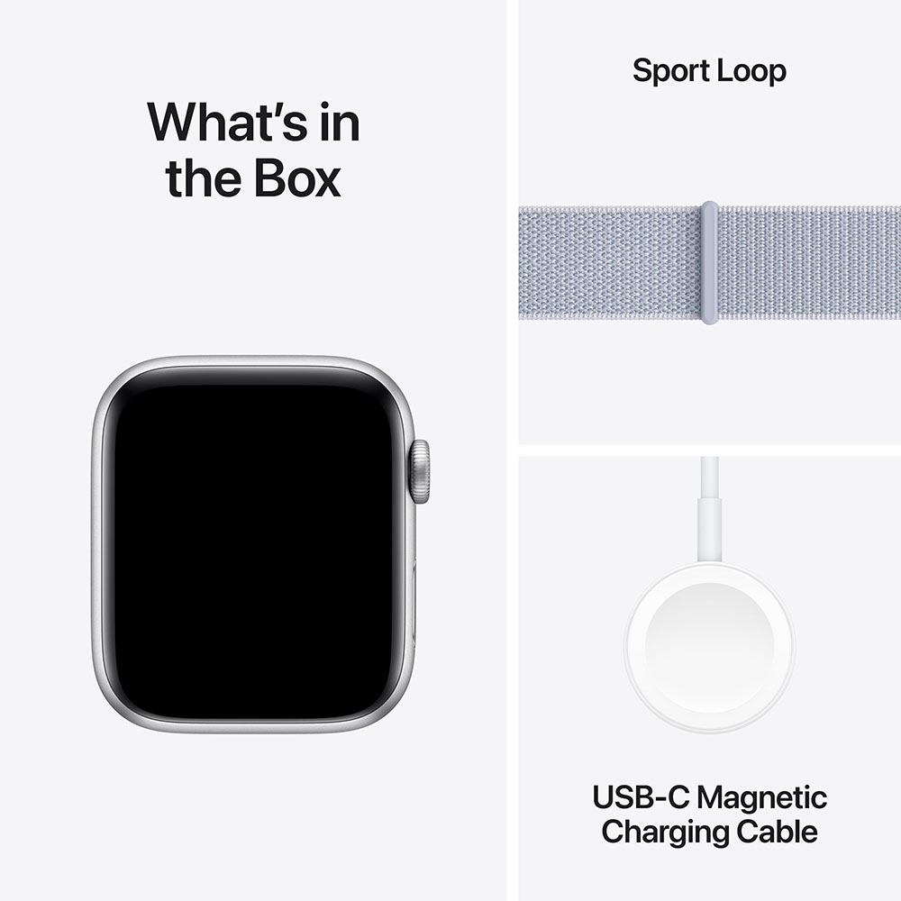 Смарт-часы APPLE Watch SE GPS+Cellular 40mm Silver Aluminum Sport Loop Blue Cloud (MXGE3QH/A) Совместимость iOS (Apple)