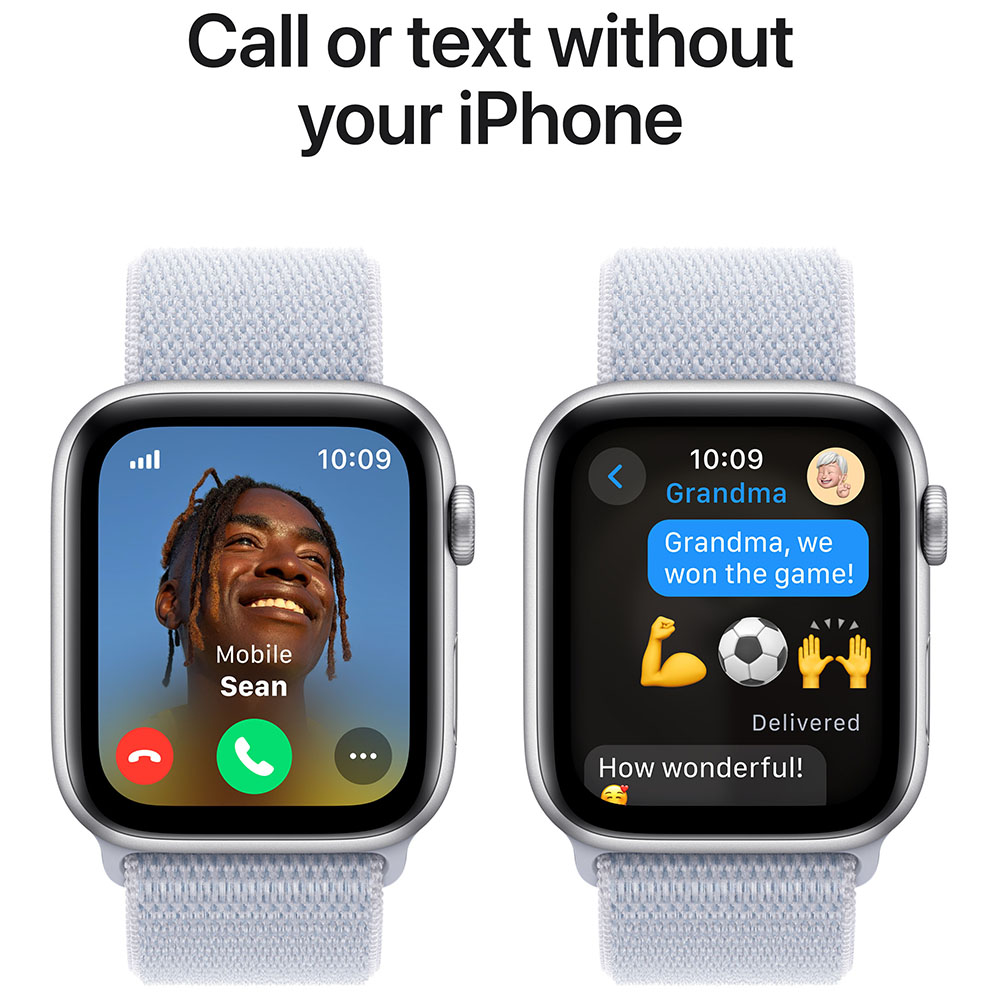 Смарт-часы APPLE Watch SE GPS+Cellular 40mm Silver Aluminum Sport Loop Blue Cloud (MXGE3QH/A) Вид деятельности велоспорт