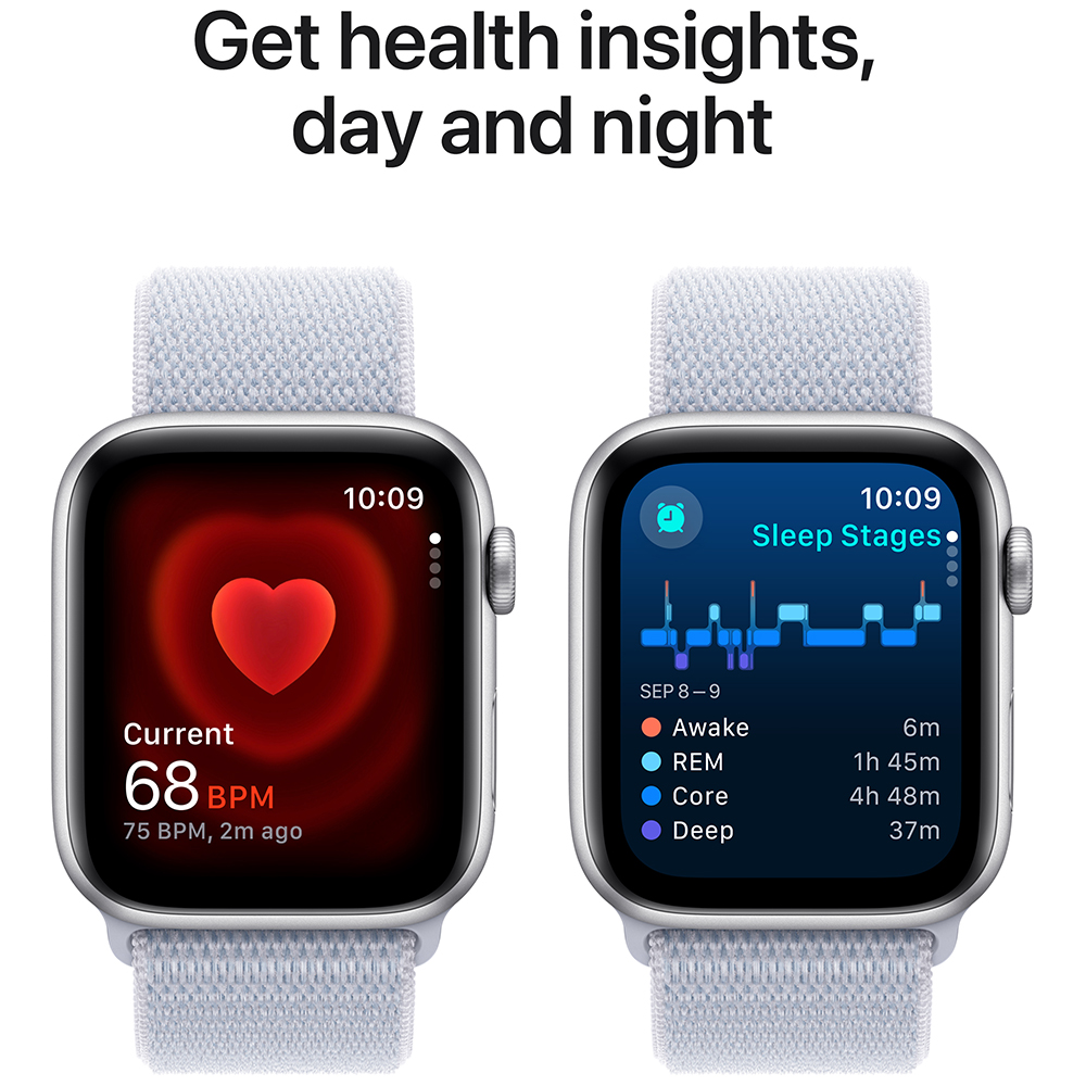Внешний вид Смарт-часы APPLE Watch SE GPS+Cellular 40mm Silver Aluminum Sport Loop Blue Cloud (MXGE3QH/A)