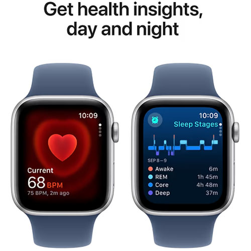 Внешний вид Смарт-часы APPLE Watch SE GPS+Cellular 40mm Silver Aluminum Sport Band Denim M/L (MXGG3QH/A)