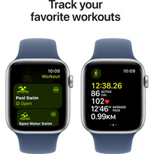 Смарт-часы APPLE Watch SE GPS+Cellular 40mm Silver Aluminum Sport Band Denim M/L (MXGG3QH/A)