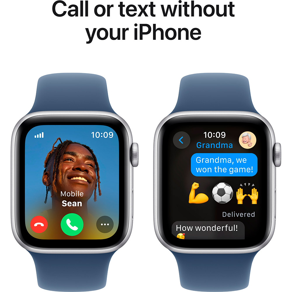 Смарт-часы APPLE Watch SE GPS+Cellular 40mm Silver Aluminum Sport Band Denim M/L (MXGG3QH/A) Совместимость iOS (Apple)