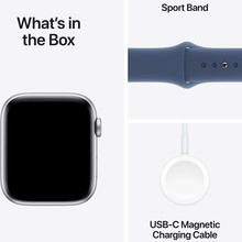 Смарт-часы APPLE Watch SE GPS+Cellular 40mm Silver Aluminum Sport Band Denim M/L (MXGG3QH/A)