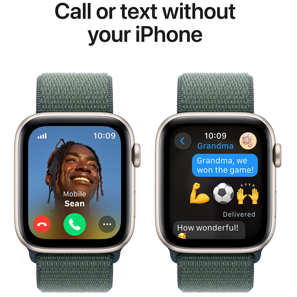 Фото Смарт-часы APPLE Watch SE GPS+Cellular 40mm Starlight Aluminum Sport Loop Lake Green (MXGH3QH/A)