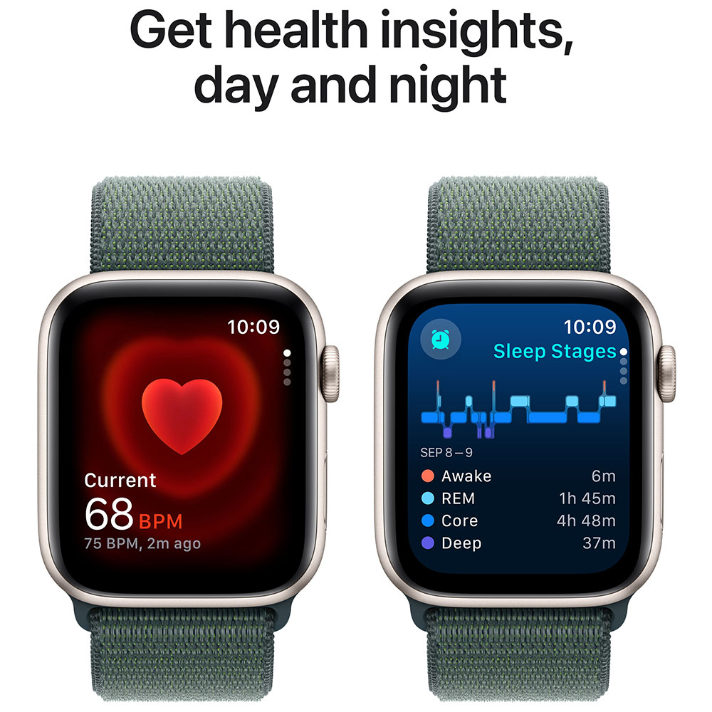 Внешний вид Смарт-часы APPLE Watch SE GPS+Cellular 40mm Starlight Aluminum Sport Loop Lake Green (MXGH3QH/A)