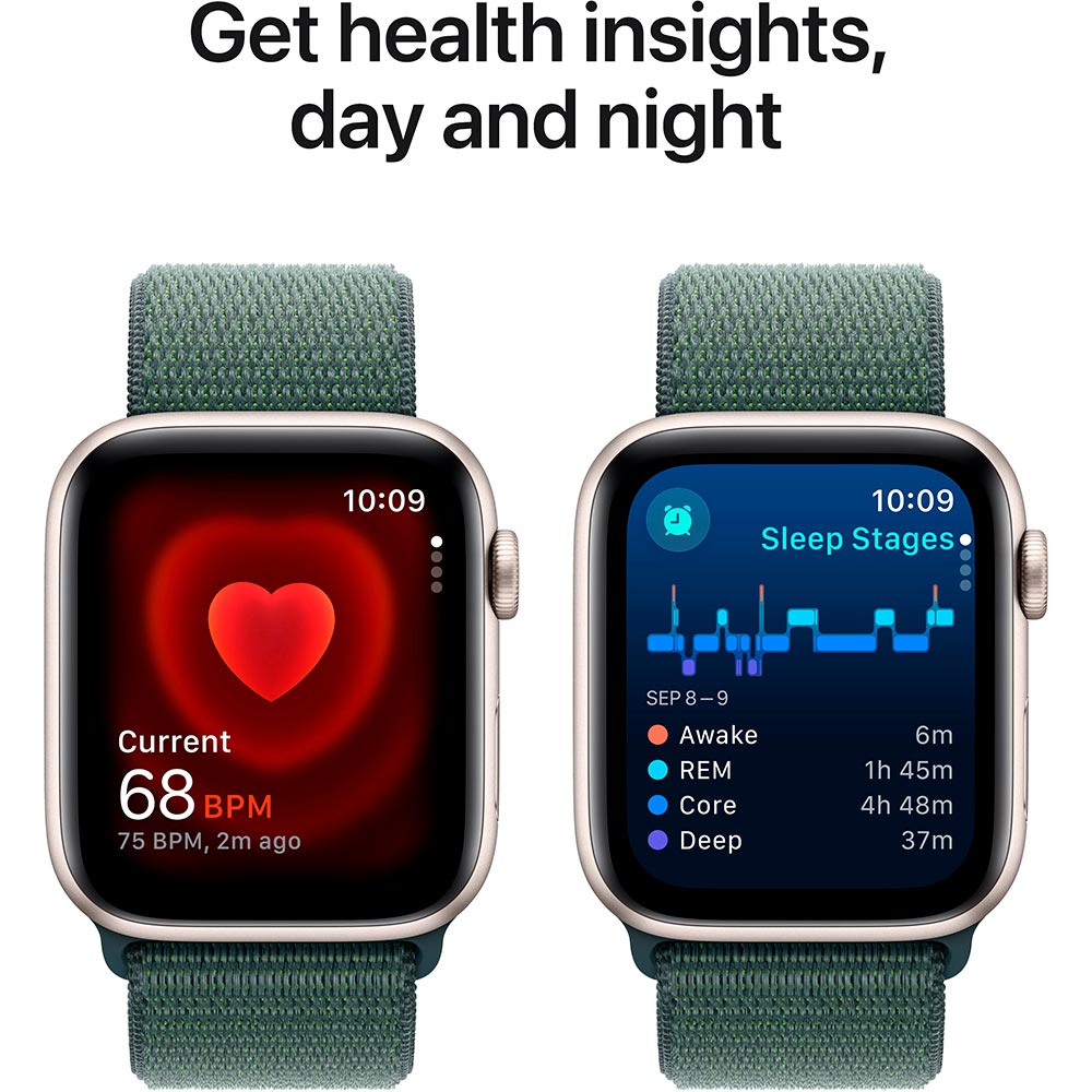 Смарт-часы APPLE Watch SE GPS+Cellular 40mm Starlight Aluminum Sport Loop Lake Green (MXGH3QH/A) Вид деятельности бег