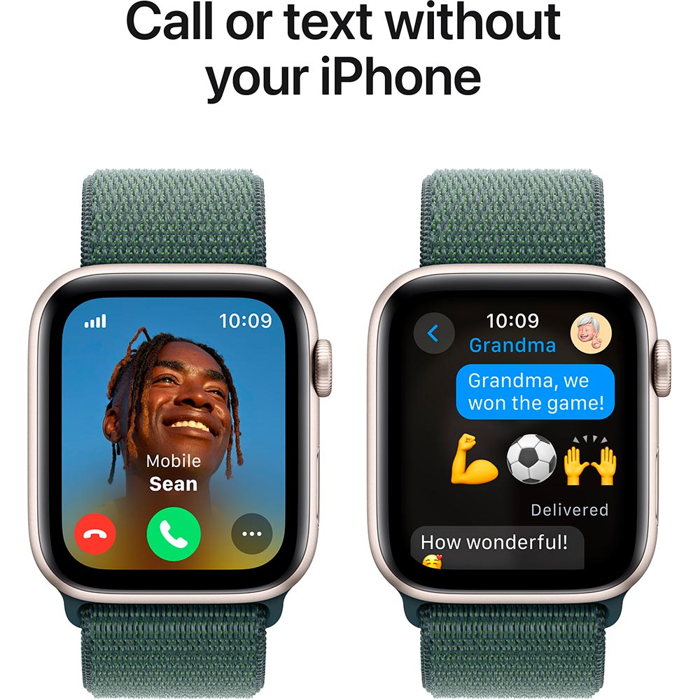 Смарт-часы APPLE Watch SE GPS+Cellular 40mm Starlight Aluminum Sport Loop Lake Green (MXGH3QH/A) Совместимость iOS (Apple)