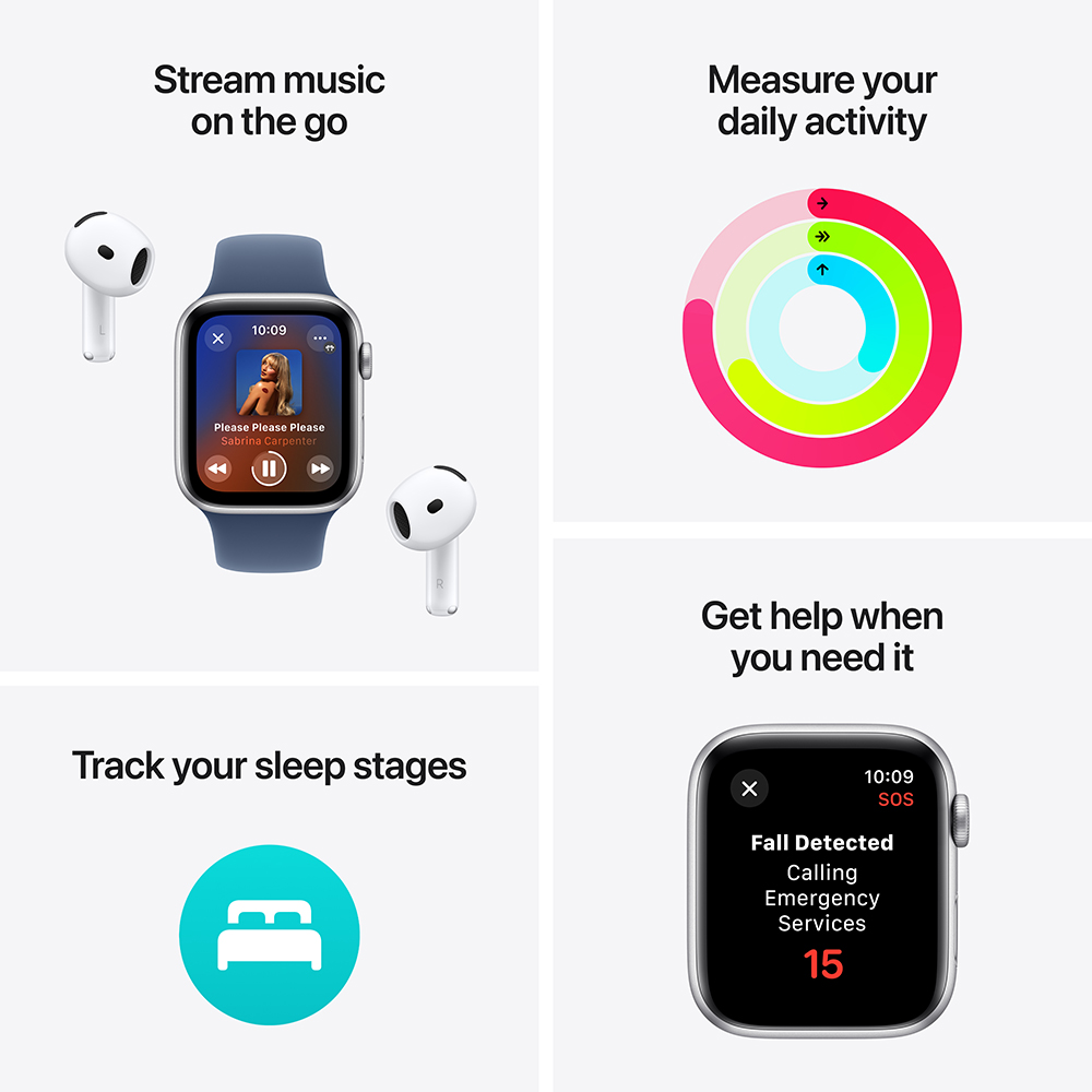 Смарт-годинник APPLE Watch SE GPS+ Cellular 40mm Midnight Alum Case With Ink Sp Loop (MXGA3QH/A) Вид діяльності гольф