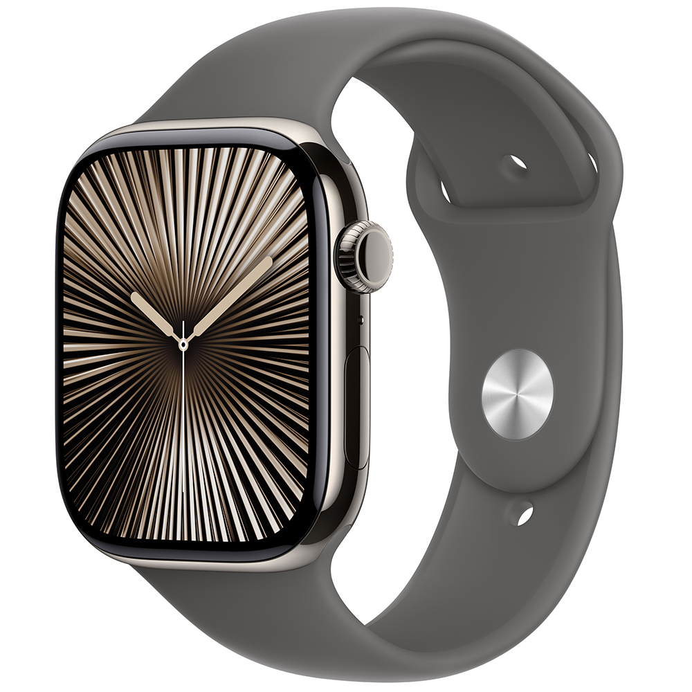 Смарт-часы APPLE Watch Series 10 GPS+Cellular 42mm Nat Tit Case Stone Grey Sp/b - S/M (MWXD3QH/A)