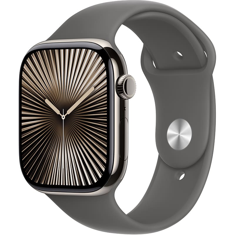 Смарт-годинник APPLE Watch Series 10 GPS+Cellular 46mm Nat Tit Case Stone Grey Sp/b - S/M (MWY93QH/A) Смарт-годинник APPLE Watch Series 10 GPS+Cellular 46mm Nat Tit Case Stone Grey Sp/b - S/M (MWY93QH/A)