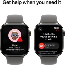 Смарт-годинник APPLE Watch Series 10 GPS+Cellular 46mm Nat Tit Case Stone Grey Sp/b - S/M (MWY93QH/A)