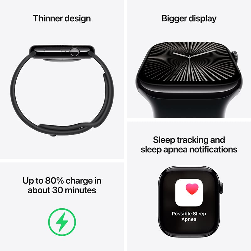 Смарт-годинник APPLE Watch Series 10 GPS+Cellular 46mm Nat Tit Case Stone Grey Sp/b - S/M (MWY93QH/A) Операційна система Watch OS