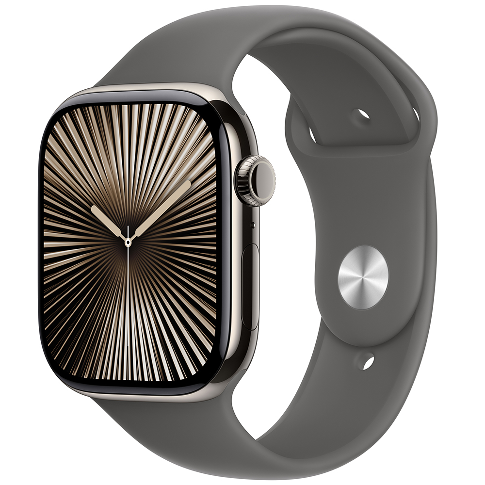 Смарт-часы APPLE Watch Series 10 GPS+Cellular 46mm Nat Tit Case Stone Grey Sp/b - M/L (MWYA3QH/A)