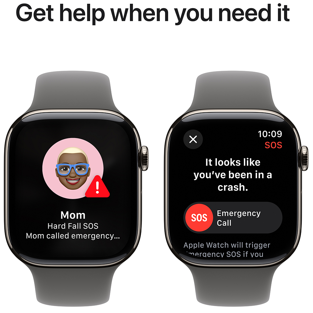 Фото Смарт-часы APPLE Watch Series 10 GPS+Cellular 46mm Nat Tit Case Stone Grey Sp/b - M/L (MWYA3QH/A)