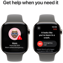 Смарт-часы APPLE Watch Series 10 GPS+Cellular 46mm Nat Tit Case Stone Grey Sp/b - M/L (MWYA3QH/A)