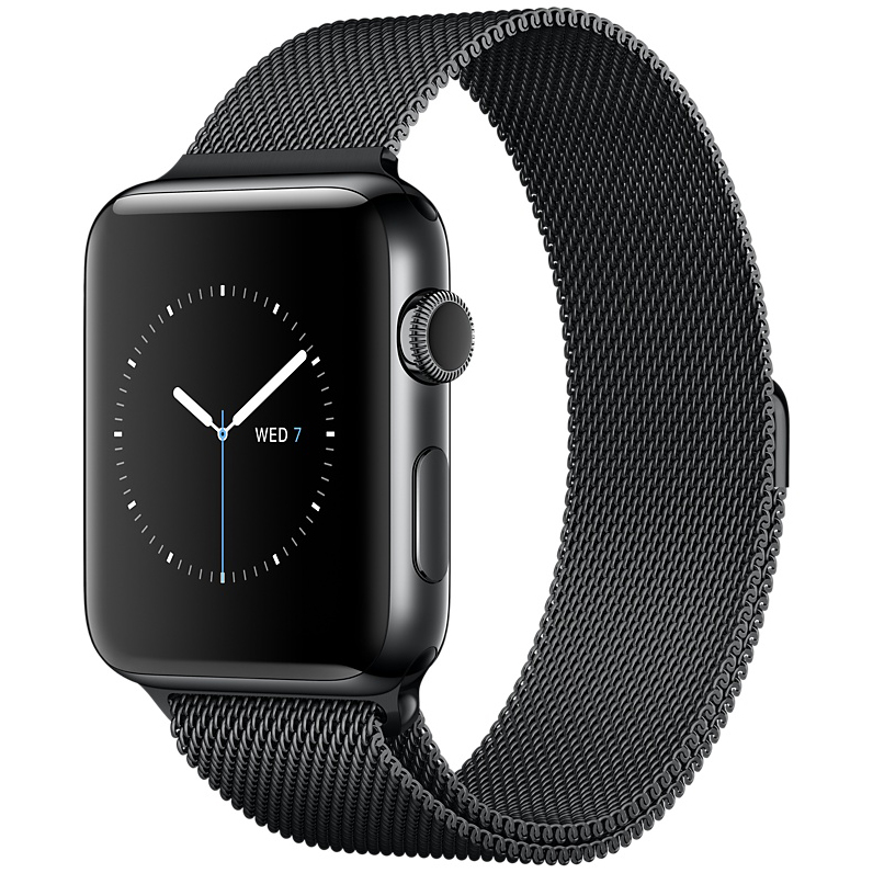 Смарт-годинник Apple Watch Series 2 42mm Space Black Stainless Steel Case with Space Black Milanese Loop (MNQ12FS/A)