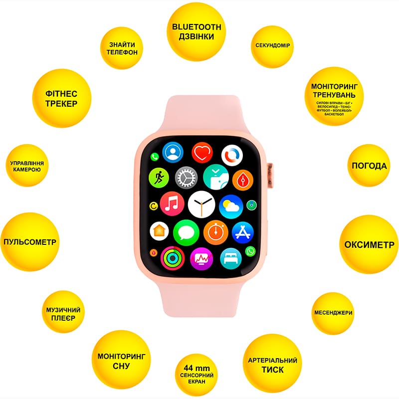 Смарт-годинник AURA X1 Pro 44mm Pink (SWAX144P) Функціональність для дорослих