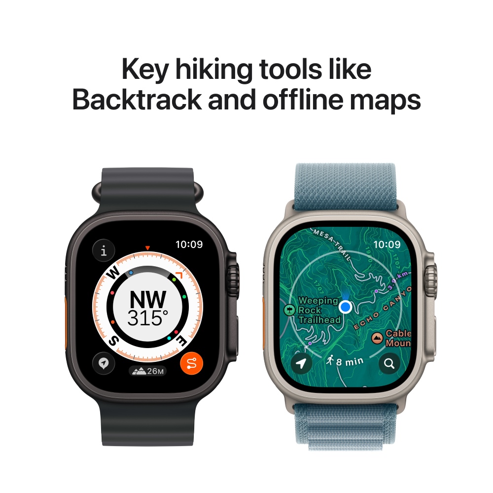 Смарт-часы APPLE Watch Ultra 3 GPS + Cellular 49mm Black Titanium Case with Black/Charcoal Trail Loop - S/M (MF1D4QP/A) Вид деятельности бег