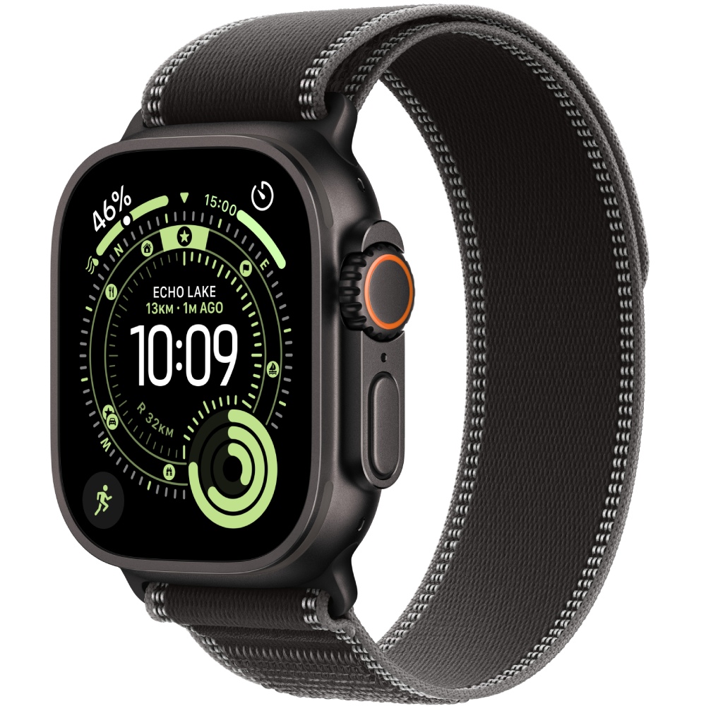 Смарт-часы APPLE Watch Ultra 3 GPS + Cellular 49mm Black Titanium Case with Black/Charcoal Trail Loop - S/M (MF1D4QP/A)